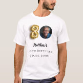 80ste verjaardag gouden foto t-shirt (Voorkant)