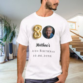80ste verjaardag gouden foto t-shirt