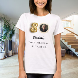 80ste verjaardag gouden foto t-shirt