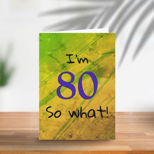 80ste verjaardag groen grappig kaart