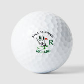80ste verjaardag Heren Monogram naam Golfballen (Voorkant)