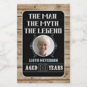 80ste verjaardag Het Man, de mythe, de Legende Wijn Etiket (Enkel label)