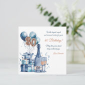 80ste verjaardag Kaart gepersonaliseerd voor manne (Staand voorkant)