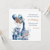 80ste verjaardag Kaart gepersonaliseerd voor manne (Voorkant / Achterkant in situ)