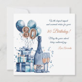 80ste verjaardag Kaart gepersonaliseerd voor manne (Voorkant)