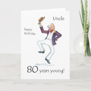 80ste verjaardag Kaart voor een oom