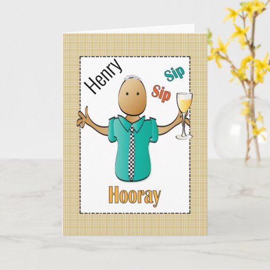 80ste verjaardag Kaart voor hem - Funny en Fun (Gele Bloem)