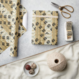 80ste verjaardag koffie gevlekte collage boekhoudp cadeaupapier