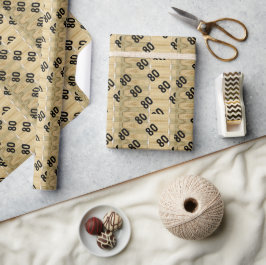 80ste verjaardag koffie gevlekte collage grootboek cadeaupapier