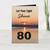 80ste verjaardag Laat Uw Licht Schriftuurlijke Tek Kaart (Voorkant)
