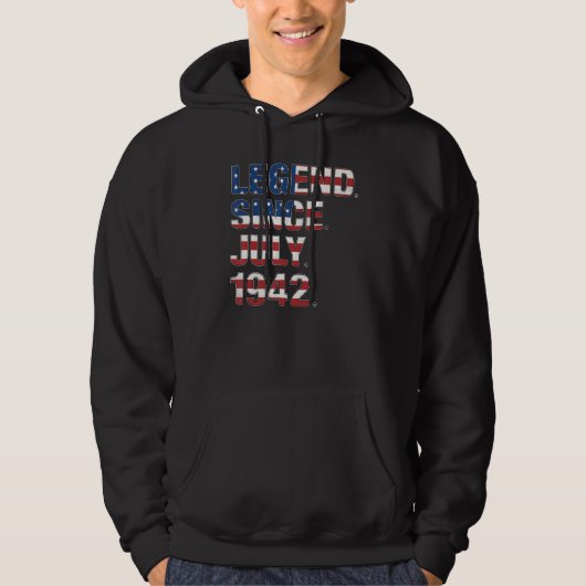 80ste verjaardag legende sinds juli 1942 Amerikaan Hoodie (Voorkant)