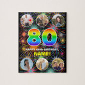 80ste verjaardag: Leuke regenboog #, aangepaste na Legpuzzel (Verticaal)