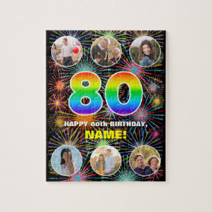 80ste verjaardag: Leuke regenboog #, aangepaste na Legpuzzel