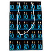 80ste verjaardag met oogkaarsen medium cadeauzakje (Voorkant)