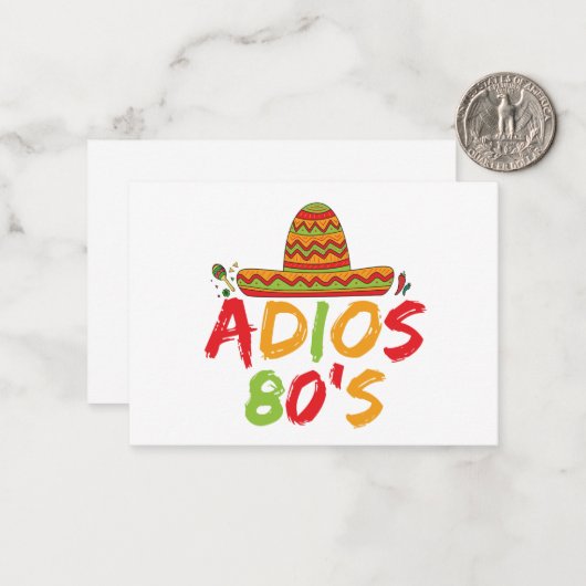 80ste verjaardag Mexicaans feest Cinco de Mayo Fie Notitiekaartje (Voorkant / Achterkant in situ)