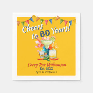80ste verjaardag Moderne Fiesta Proost op 80 jaar Servet