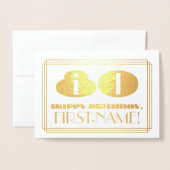 80ste verjaardag; naam + Art Deco geïnspireerd loo Folie Kaarten (Voorkant met envelop)