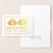 80ste verjaardag; naam + Art Deco geïnspireerd loo Folie Kaarten (Display)