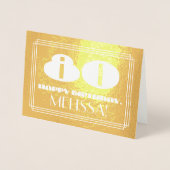 80ste verjaardag: Naam + Art Deco geïnspireerde lo Folie Kaarten (Voorkant)