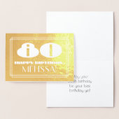 80ste verjaardag: Naam + Art Deco geïnspireerde lo Folie Kaarten (Display)
