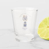 80ste verjaardag Navy Blauwe Ballon Cake Shot Glas (Achterkant)