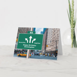 80ste verjaardag New York straatbord Voeg uw naam  Kaart