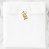 80ste verjaardag - Nummer - tachtig Ronde Sticker (Tas)