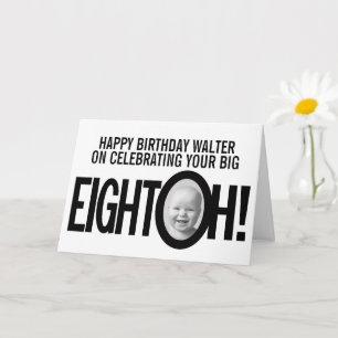 80ste verjaardag OH! foto zwart wit Kaart