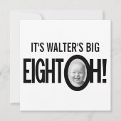 80ste verjaardag OH! foto zwart wit Kaart (Voorkant)