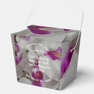80ste verjaardag orchidee foto humor tekst feest bedankdoosjes
