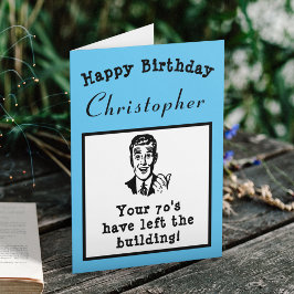 80ste verjaardag over de heuvel gepersonaliseerd kaart