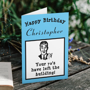 80ste verjaardag over de heuvel gepersonaliseerd kaart