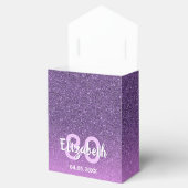 80ste verjaardag paarse roze glitter diamanten naa bedankdoosjes (Geopend)