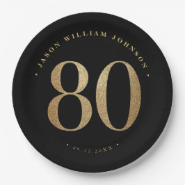80ste verjaardag Papieren Borden Bordje