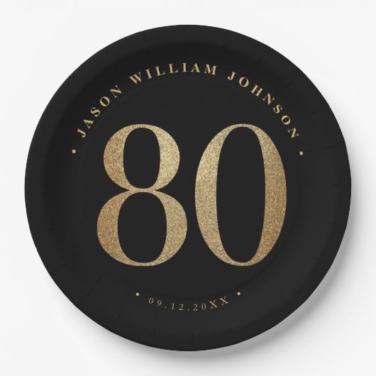 80ste verjaardag Papieren Borden Bordje (Voorkant)