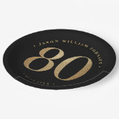 80ste verjaardag Papieren Borden Papieren Bordje (Gekanteld)