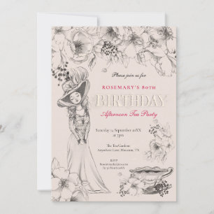  80ste verjaardag Party Afternoon Tea Kaart