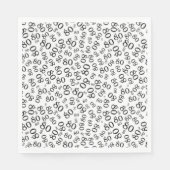 80ste verjaardag Party Nummer Patroon Zwart/Wit Servet (Voorkant)