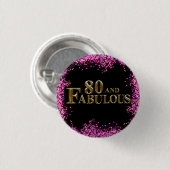 80ste verjaardag ronde button 3,2 cm (Voorkant /achterkant)
