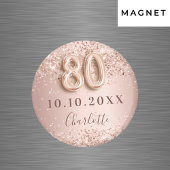 80ste verjaardag roos Gold Blush Save the Date Mag Magneet