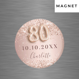 80ste verjaardag roos Gold Blush Save the Date Mag Magneet