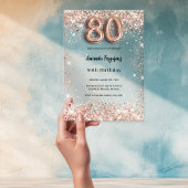 80ste verjaardag roos Gold Clear Party Acryl Uitnodigingen
