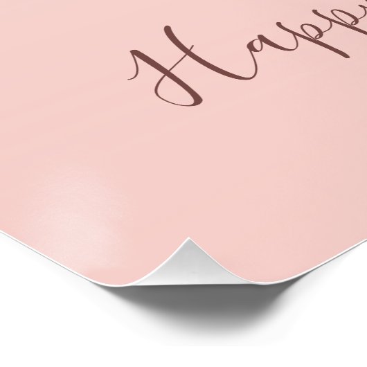 80ste verjaardag roos gouden glitter roze perfect poster (Hoek)