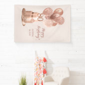 80ste verjaardag Roze Goud Kleurige Cake Spandoek (Insitu)