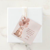 80ste verjaardag Roze Gouden Cake Bedankjes Labels (In situ)