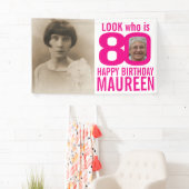 80ste verjaardag roze look 80 aangepaste foto nu d spandoek (Insitu)