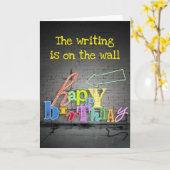 **80STE VERJAARDAG** SCHRIJVEN IS OP DE MUUR VERJA KAART (Gele Bloem)