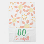 80ste verjaardag Sinaasappel Grappige Waterverf Fl Theedoek (Verticaal)