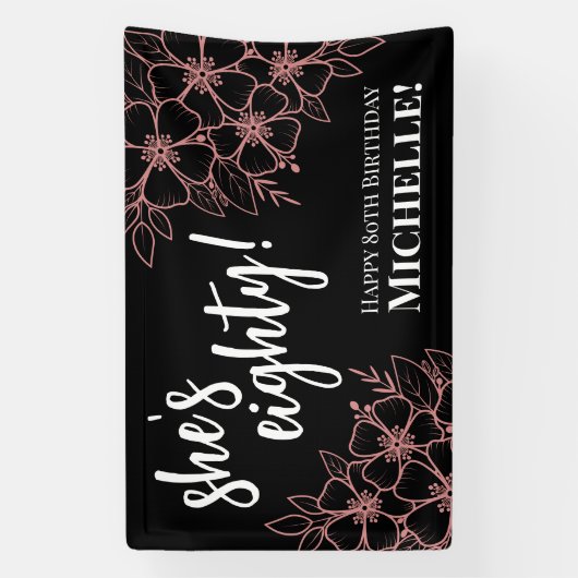 80ste verjaardag spandoek (Verticaal)