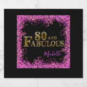 80ste verjaardag sparkling wijnetiket (Enkel label)